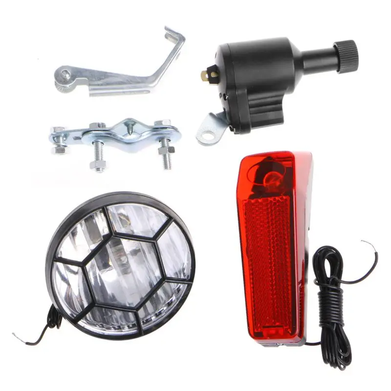Best Motorized Bike Bicycle Friction Dynamo Generator Head Tail Light With Acessories 0