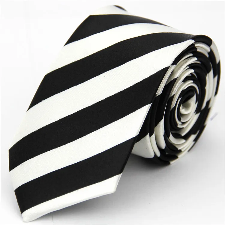 Тонкий галстук для мужчин s Аксессуары для свадьбы обтягивающий галстук для мужчин жаккардовый тканый полосатый Повседневный Белый черный клетчатый узор Gravatas - Цвет: JST043