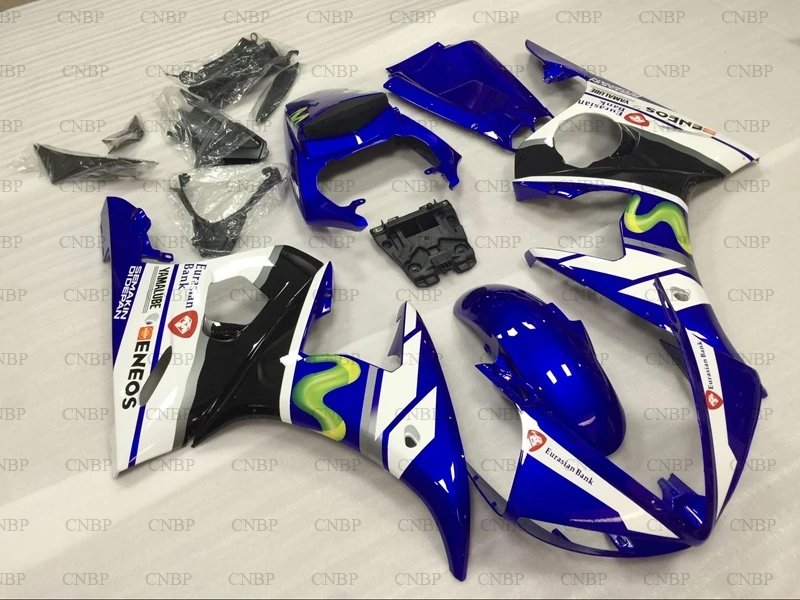 YZF R6 2003 полный корпус наборы YZFR6 2005 синий белый мотоцикл обтекатель для YAMAHA 2004