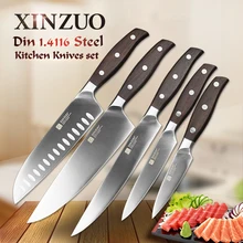 XINZUO NUEVA Alta calidad 3.5 + 5 + 8 + 8 + 8 pulgadas de pelado de utilidad cuchillo Cocinero cuchillo de pan de acero inoxidable Cuchillo de Cocina fija el envío libre