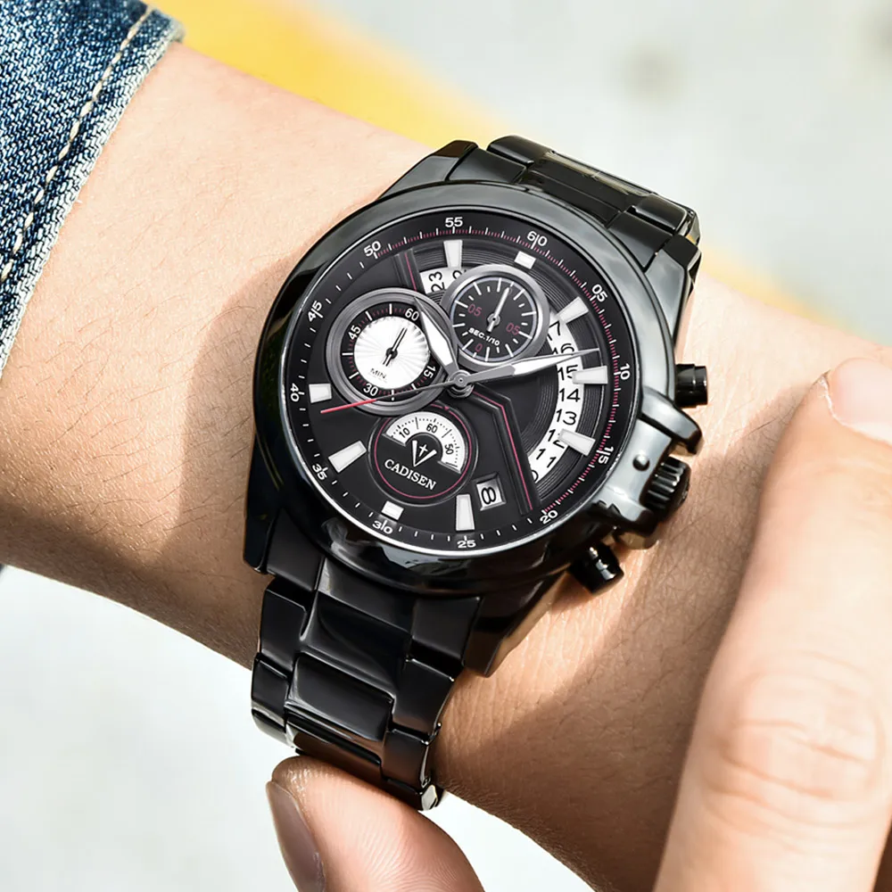 

CADISEN Watch Men Fashion Sport Quartz Clock Date Mens Watches Top Brand Luxury Business Waterproof Watch Gift Relogio Masculino