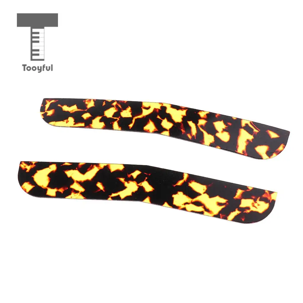 Tooyful 2 Pieces Celluloid Erhu Corner Piece Decal Sticker Erhu Snakeskin Protectors for Erhu Player DIY 94 x 15mm