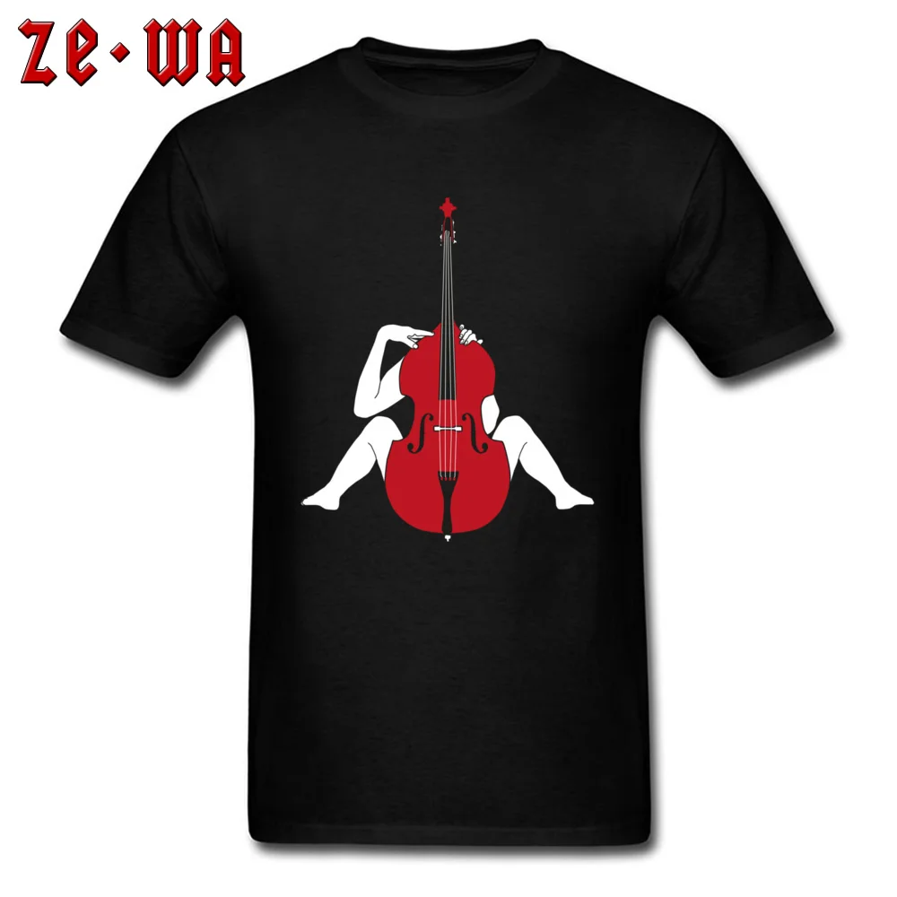 Double Bass Lover Brand New Cool Tops Shirt O Neck Lovers Day All Cotton Short Sleeve T-Shirt for Men Design Tee-Shirts Double Bass Lover black