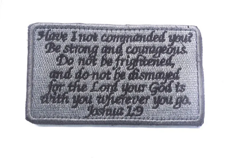 JOSHUA 1:9 GOD WITH YOU ARMY COMBAT INFIDEL BLACK OPS PATCH USA FASTENER FOREST BADGE MULTICAM AIRSOFT PATCH FOR BACKPACK JACKET - Цвет: E