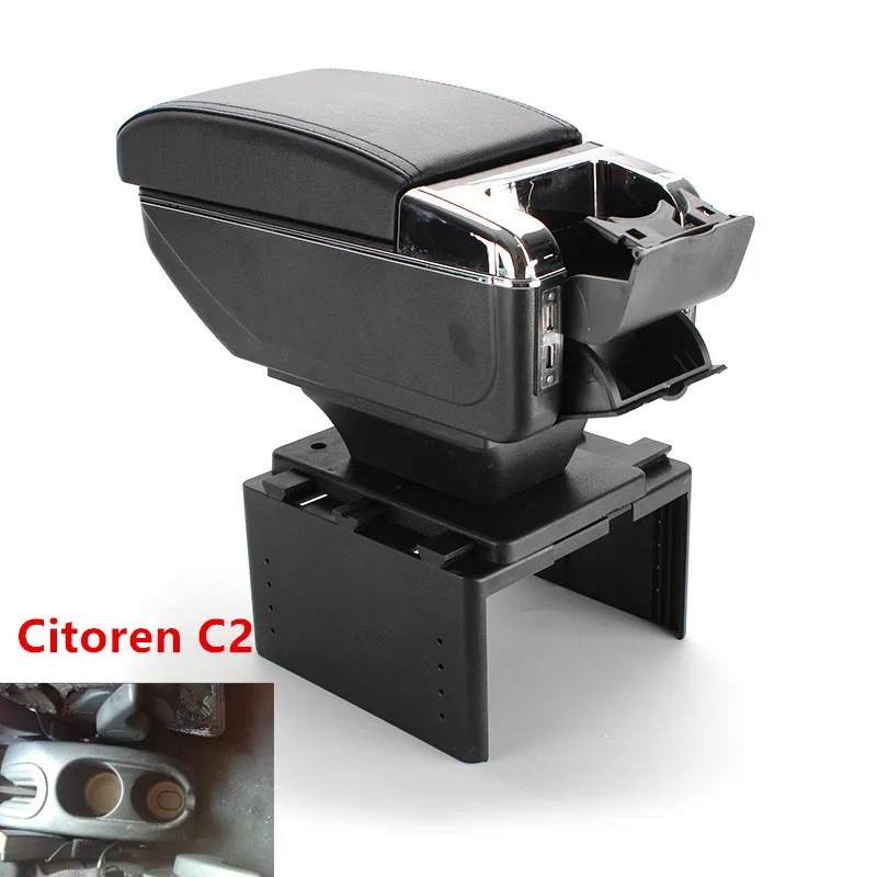 

for Citoren C2 armrest box universal car center console modification accessories double raised with USB