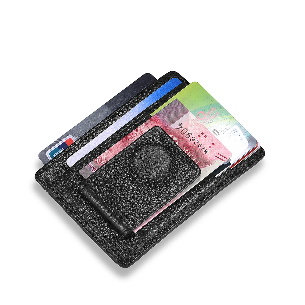 NewBring кожаный бумажник Для водительских прав для мужчин минималистичный передний карман кошелек для кредитных карт с магнитным зажимом для денег