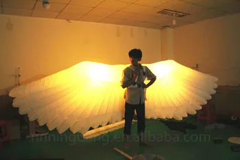

Free shipping length 4m white color inflatable angel wings