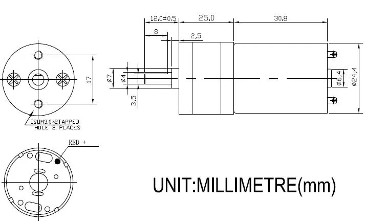 Двигатель ChiHai CHR-GM25-370 постоянный магнит микро DC мотор 12v20rpm 24v42rpm