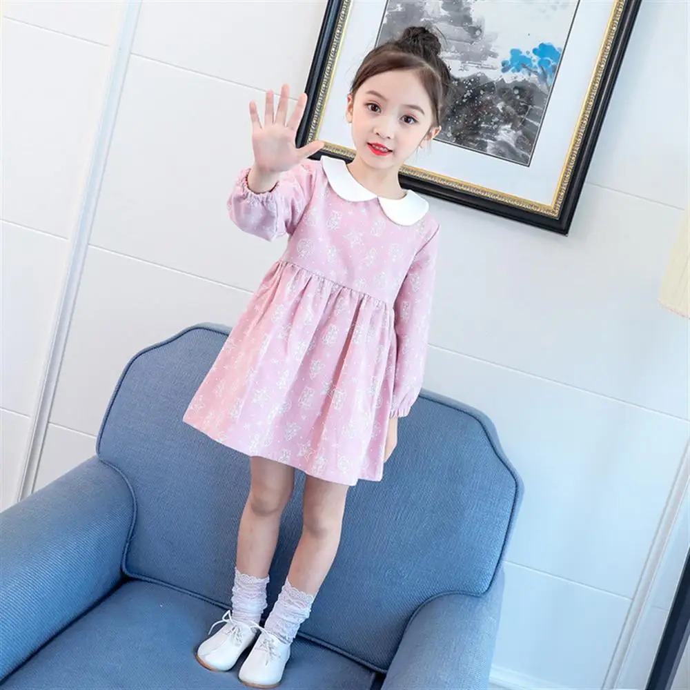 

2018 Spring Autumn Long Sleeve Children Princess Dresses Flower Girls Dress Long Sleeve Casual Kids School Style Dress