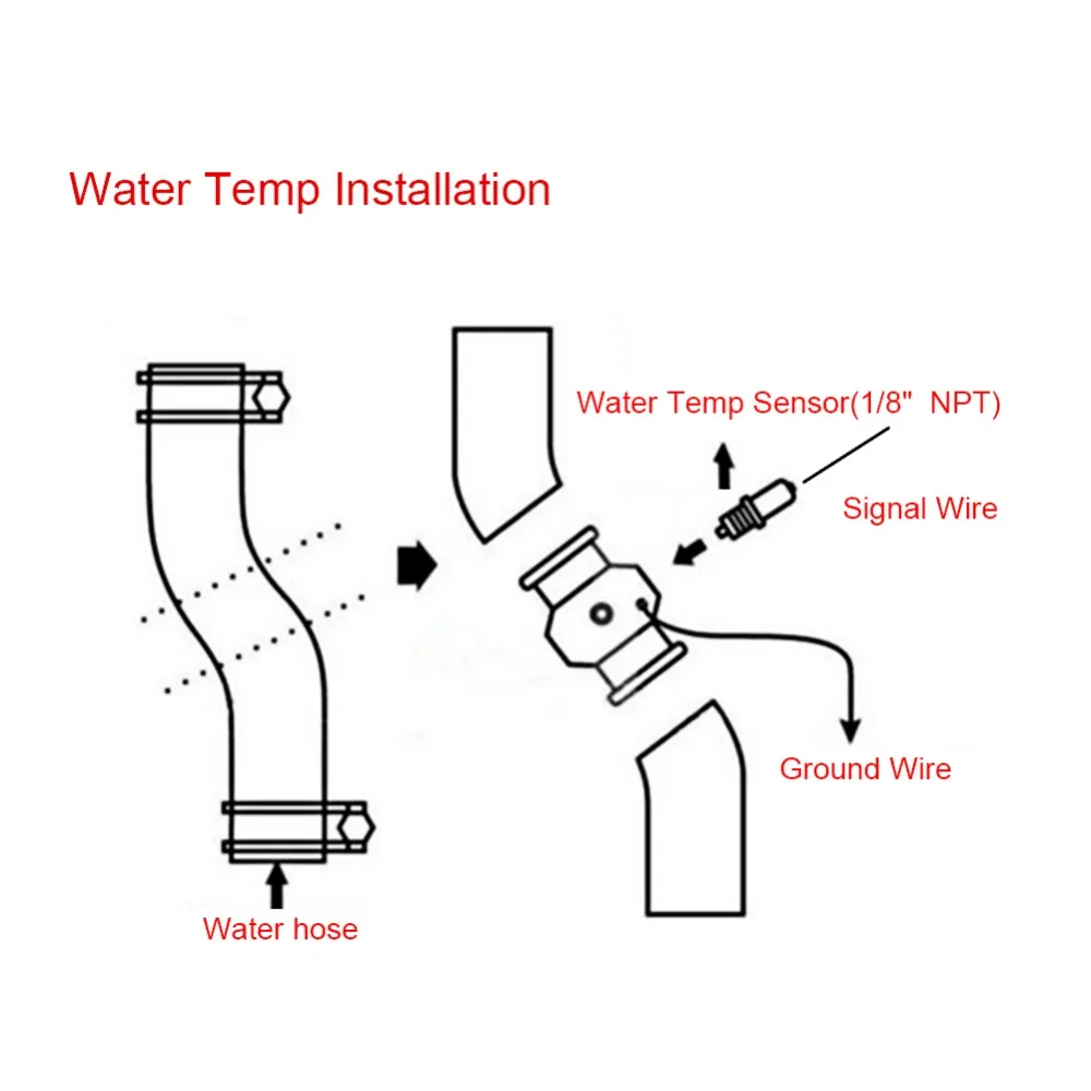 Универсальный автомобильный температура воды Температура соединение труба Сенсор Калибр Шланг Радиатора Датчик температуры шарнир адаптер Размеры 26/28/30/32/34/38/40 мм