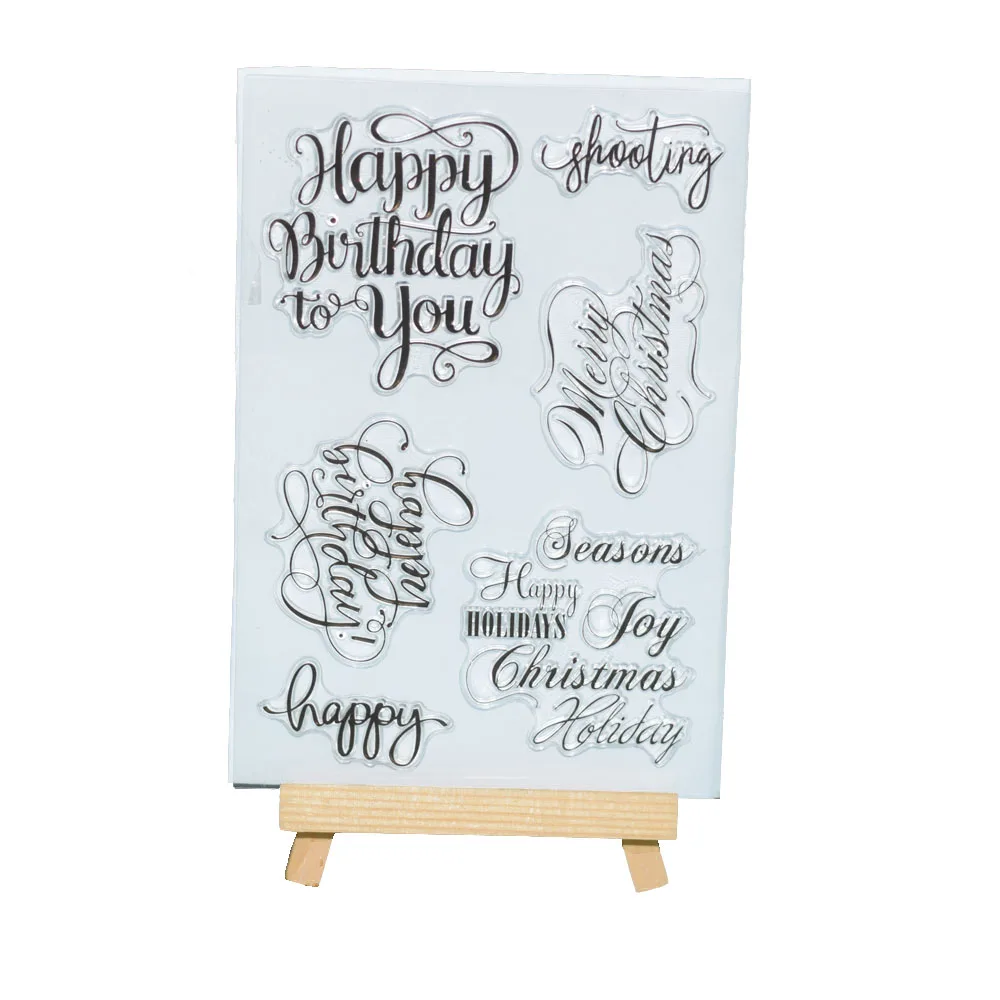 

Happy Birthday Clear Stamps For Scrapbooking Supplies Silicone Rubber Sheet Photo Transparent Seal Sheet Handmade Craft Decor