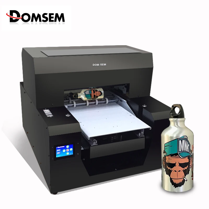 

Multi Portable UV printer A3 size Inkjet Flatbed Printing machine with Rotary for flat and cylinder bottle Relief 3D embossed