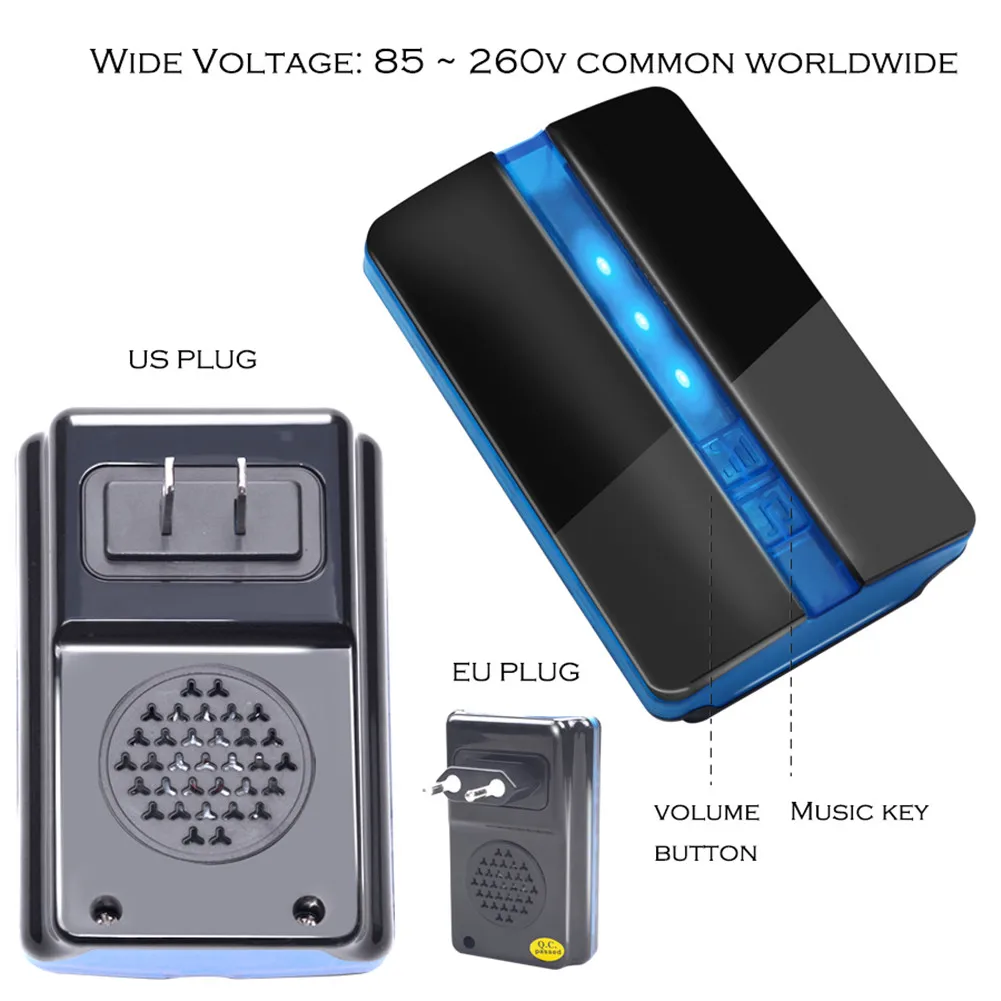 YIFAN self powered Wireless Doorbell NO battery EU US AU Plug HOME Door Bell Waterproof cover 150M range 1 button 1 receiver YIFAN self powered Wireless Doorbell NO battery EU US AU Plug HOME Door Bell Waterproof cover 150M range 1 button 1 receiver