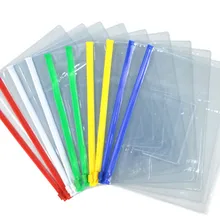 200 шт. A6 прозрачный Пластик на цветной молнии Папка с файлами книга пенал для карандаша, ручки сумка файл сумки для документов