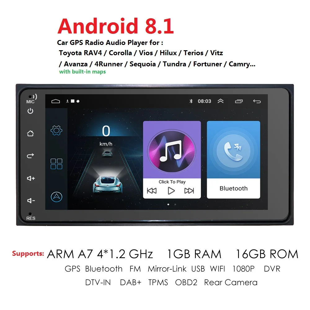 Top 2 Din Android Car GPS Player For Toyota Universal RAV4 COROLLA VIOS HILUX Terios Land Cruiser Tundra Camry HIACE 4RUNNER BT SWC 0 Top 2 Din Android Car GPS Player For Toyota Universal RAV4 COROLLA VIOS HILUX Terios Land Cruiser Tundra Camry HIACE 4RUNNER BT SWC 0