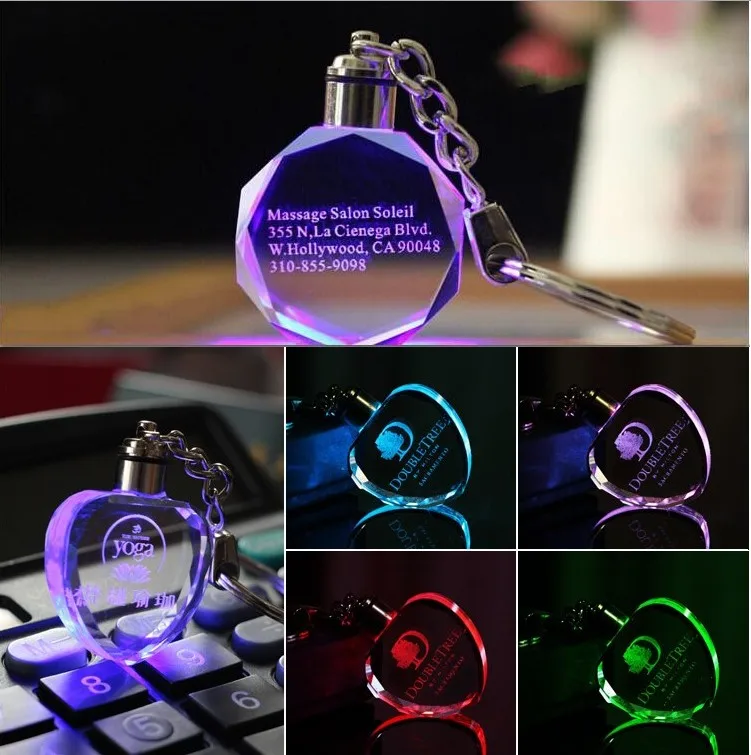 Sale Customized Fashion Laser Engraving LOGO Crystal Keychains Octagonal Shaped LED Key Chain Key Ring for Wedding Xmas Birthday Gift 0 Sale Customized Fashion Laser Engraving LOGO Crystal Keychains Octagonal Shaped LED Key Chain Key Ring for Wedding Xmas Birthday Gift 0