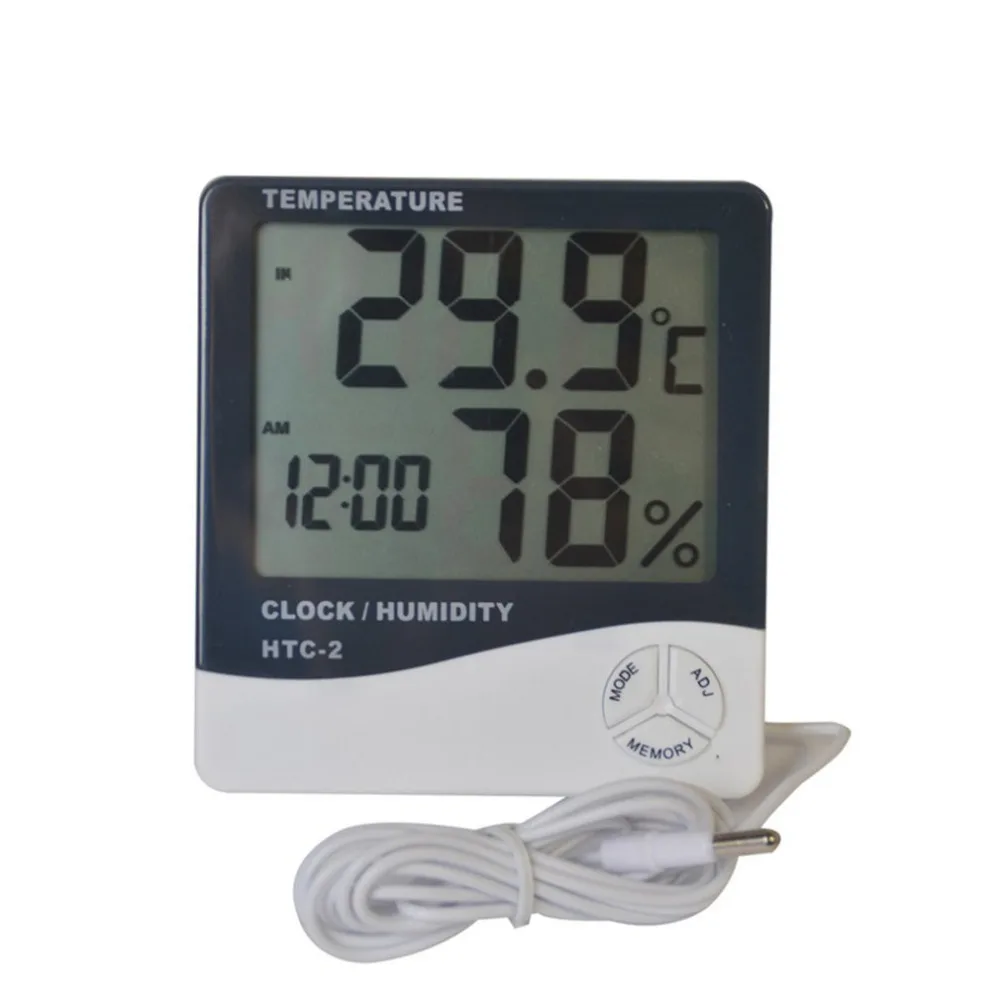 HTC-2 indoor and outdoor temperature humidity meter alarm clock display household kitchen large screen electronic thermomete | Дом и сад