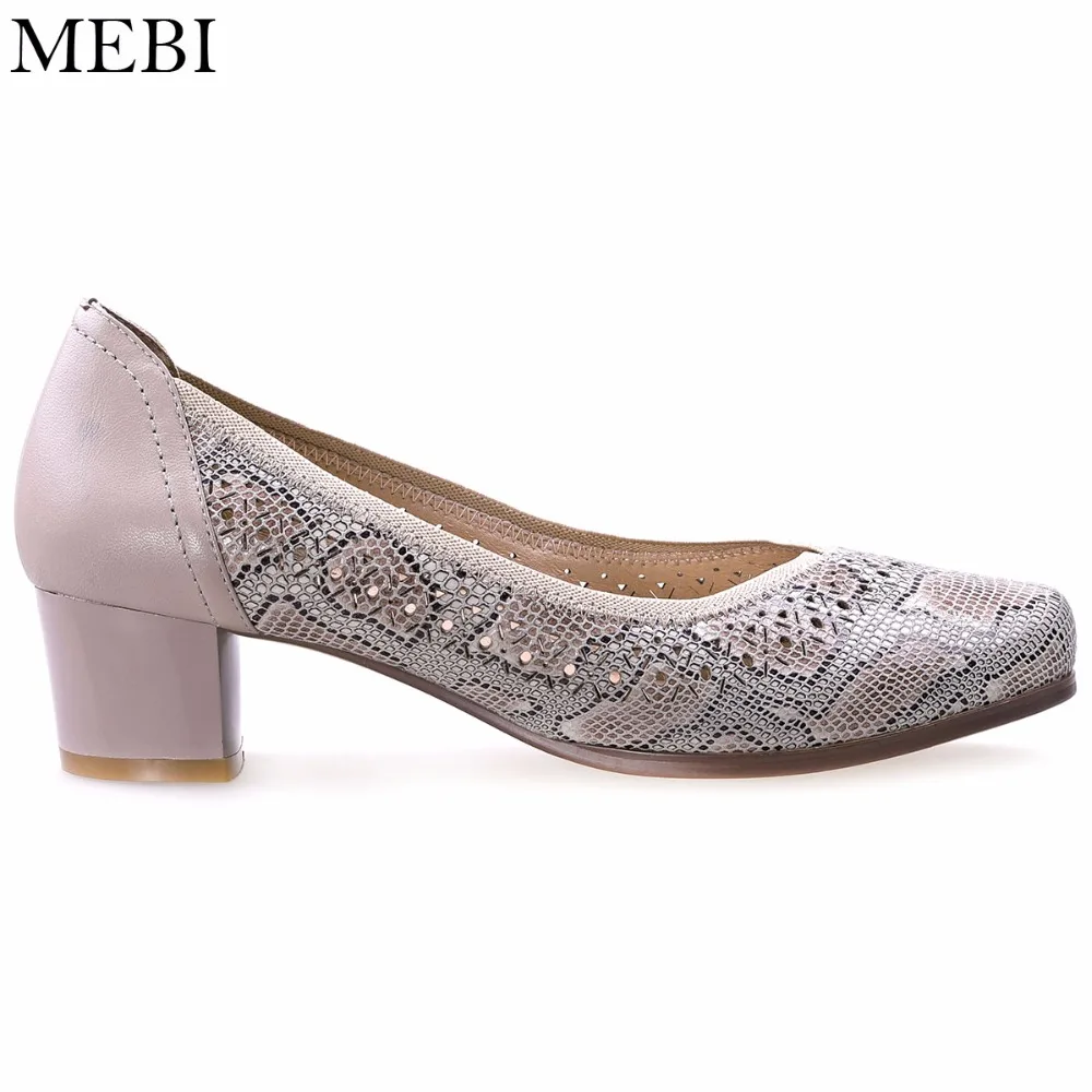 MEBI Big Wide Feet Women Pumps Female Plus Extra Wide Sheepskin High