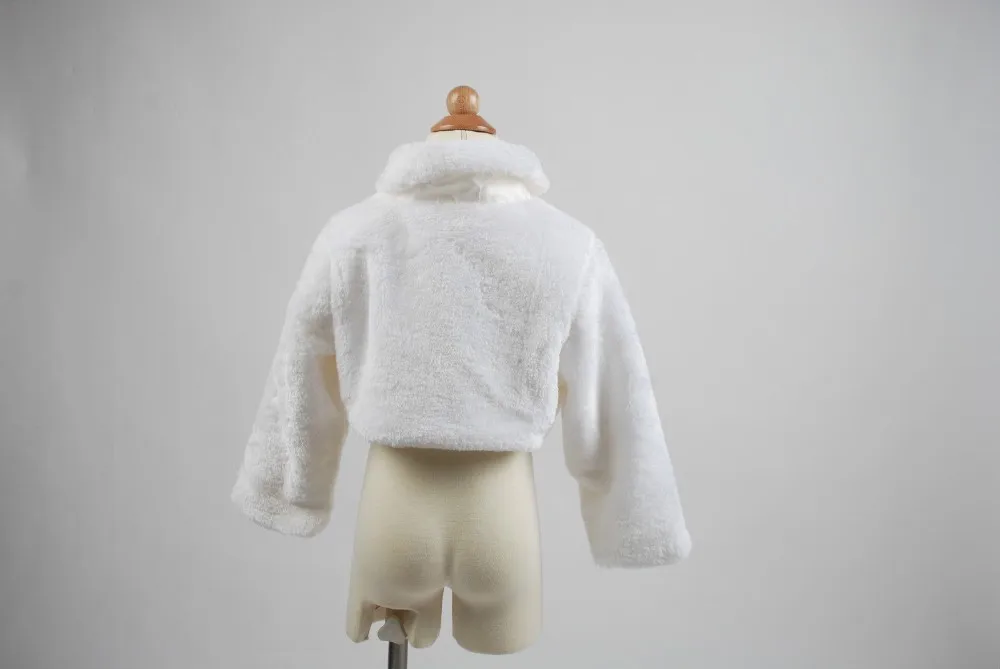 Теплая куртка с искусственным мехом с белым/бежевым цветком свадебная накидка зимнее детское пальто накидка с орнаментом для девочки