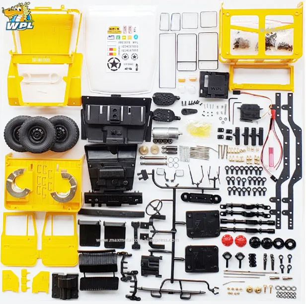 WPL C34 K& C34KM 1:16 Toyota FJ40 4WD альпинистский внедорожник автомобиль с дистанционным управлением DIY аксессуары Модифицированная обновленная модель игрушки для мальчика - Цвет: WPL C34KM Yellow