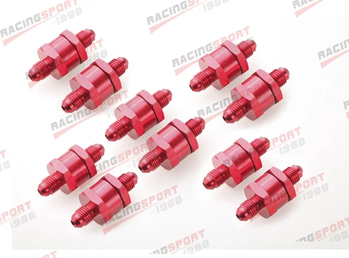 

10pcs 4AN Fuel Non Return One Way Check Valve Petrol Diesel Aluminium Alloy OWV-06-RED-10