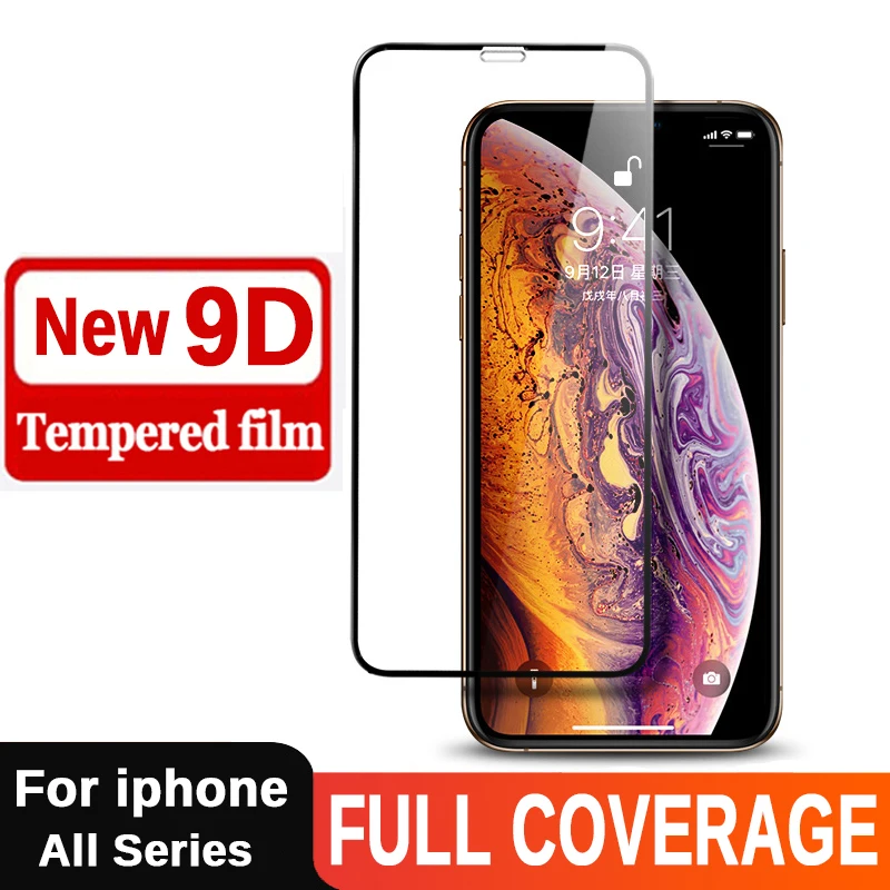 9D Safety Glass for iPhone XR Tempered Glass Screen Protector for iPhonr 6 6s 7 8 Plus on aiphone X XS Max Protective Glas Film