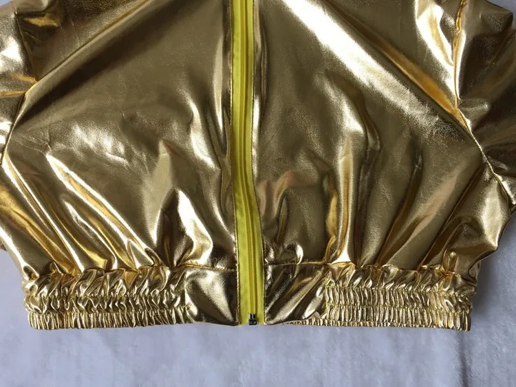 New Spring Fashion Glossy Hip Hop Jazz Costumes Ultra Short Gold New Spring Fashion Glossy Hip Hop Jazz