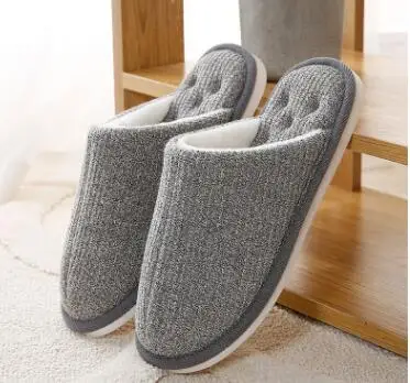 

2019 Men Slippers #AX27-28 Winter house slippers men leather plush male shoes waterproof warm slippers package