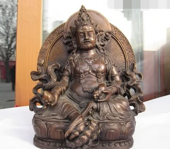 

xd 002773 Tibetan buddhism pure Copper Bronze Yellow Jambhala King Buddha Statue