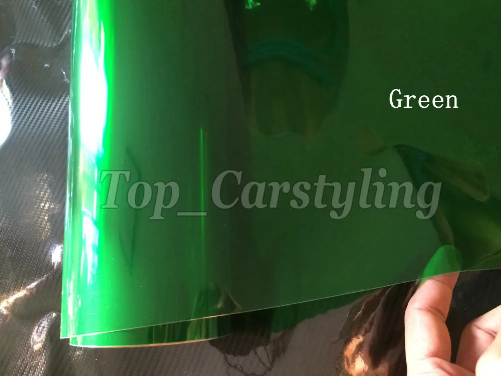 1 Roll Green Headlight Tint Film Vinyl Rear With 3 Layers For Car