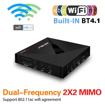 

Rockchip RK3328 Quad-Core Smart Android 7.1 Box RAM 4GB ROM 32GB A5X Max + TV Set-top Box Dual Wifi Lan Bluetooth Media Player Q