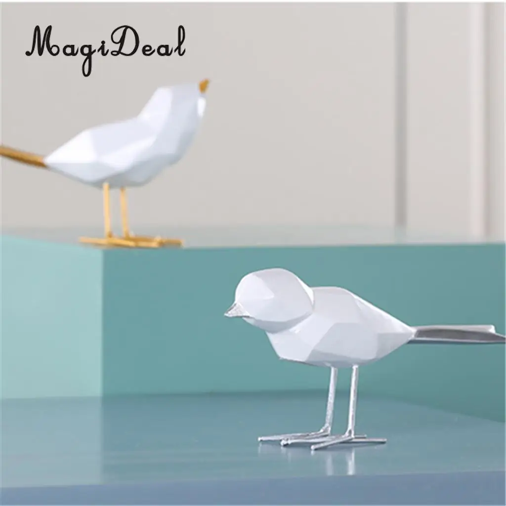 Resin Modern Bird Figurine Statue Abstract Art Sculpture for Home Room Decor