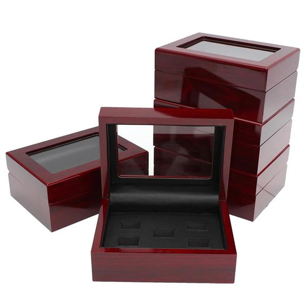 

HOLDING 2 3 4 5 6 RINGS WOODEN CASE CHAMPIONSHIP RINGS CLEAR TOP DISPLAY BOX 16*12*7(CM) DROP SHIPPING BY CARSON