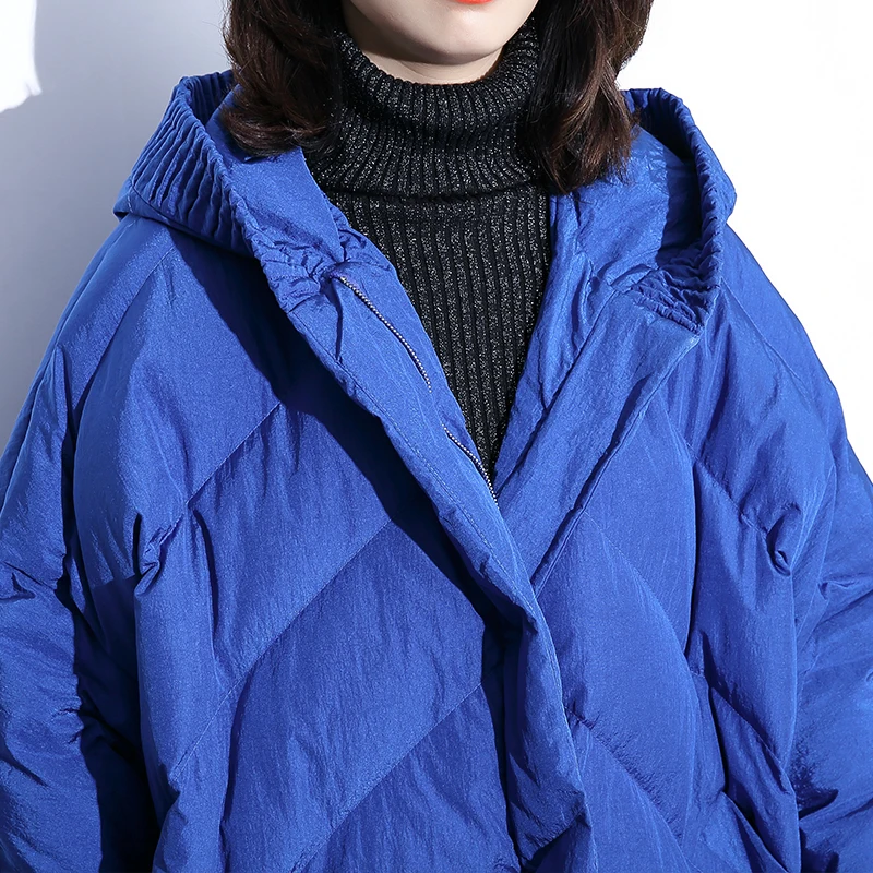 Зимняя женская куртка с капюшоном размера плюс, модные парки свободного кроя с хлопковой подкладкой, Женское пальто L1636
