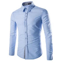 2016 New Mens Shirt Casual Slim Fit Shirt Single Breasted 7 Different Color Social Chemise XXL YD-8771