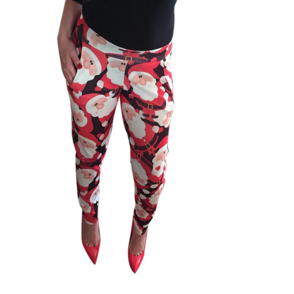 

Fashion Women Christmas Skinny Printed Stretchy Pants Leggings