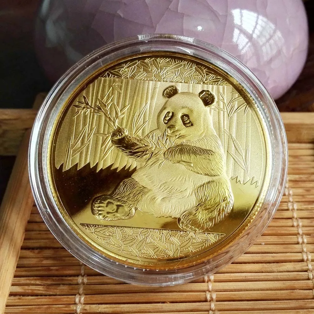

Coins Big Panda Baobao China Commemorative Collection Art Gift Black and white Bear cute Gold Sliver Colour