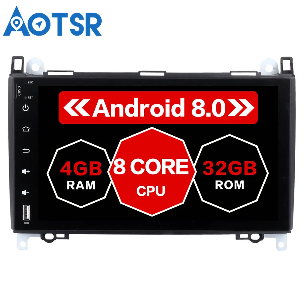 9 &quotAndroid 8 0 Автомобильный GPS плеер Navi для Mercedes Benz A B Class Sprinter B200 с 4G + 32G восьмиядерным
