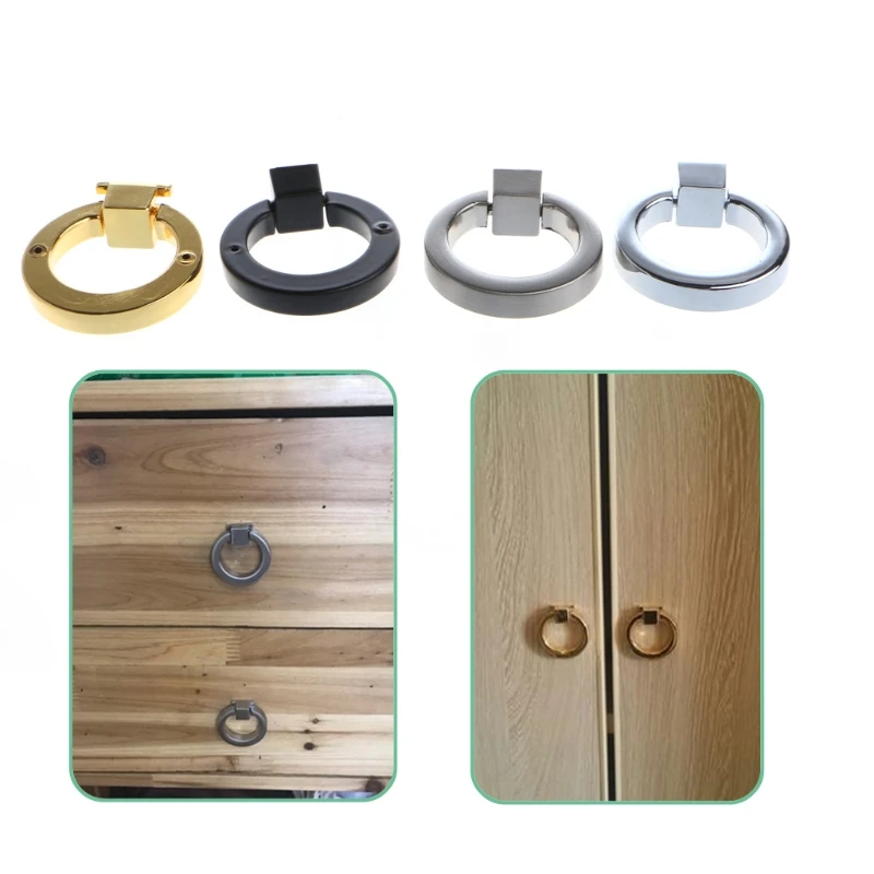 

43mm Ring Circle Handle Zinc Alloy Door Pull Cabinet Drawer American Style Furniture