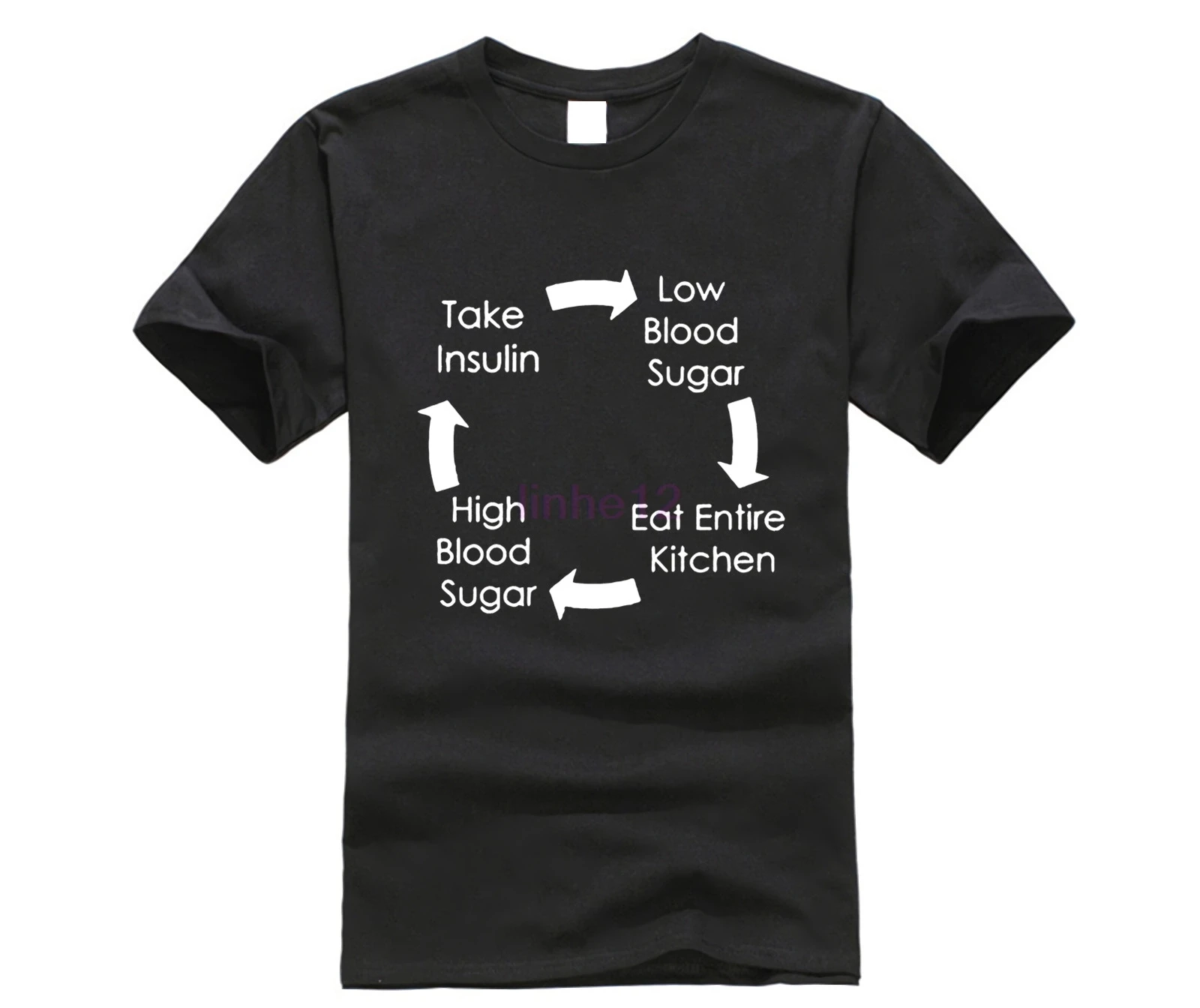 

New Color O-Neck Youth T Shirts Design Cycle Of Type 1 Diabetes For Man Cotton Tee Shirts