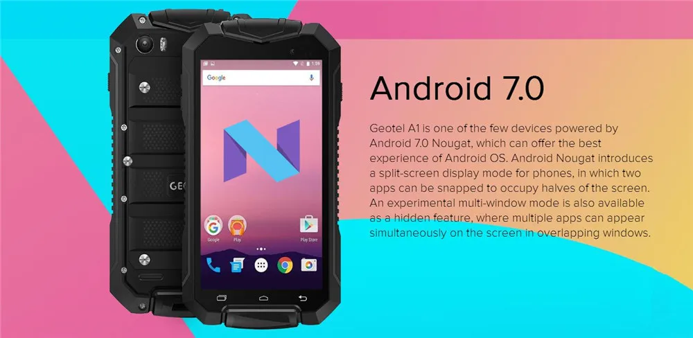 Geotel A1 Android 7,0 смартфон MTK6580M четырехъядерный 4,5 ''мобильный телефон водонепроницаемый 1 ГБ ОЗУ 8 Гб ПЗУ gps WCDMA мобильный телефон