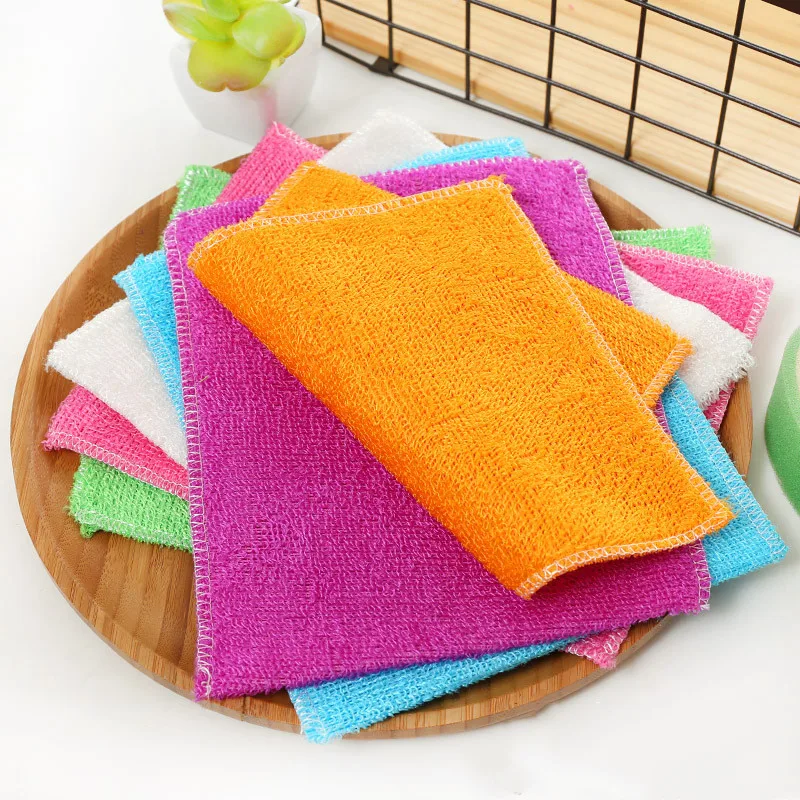 3 PCS Bamboo Rag Washing Rags For The Kitchen Cleaning Scouring Pad Dish Cloth Bamboo Washcloth Dishcloth Bamboo Napkins  (3)