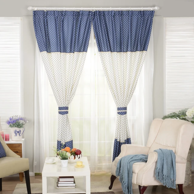 White With Blue Little Star Print Curtains For The Living Room White With Blue Little Star Print Curtains For The Living Room Blackout Curtain Cute Fancy