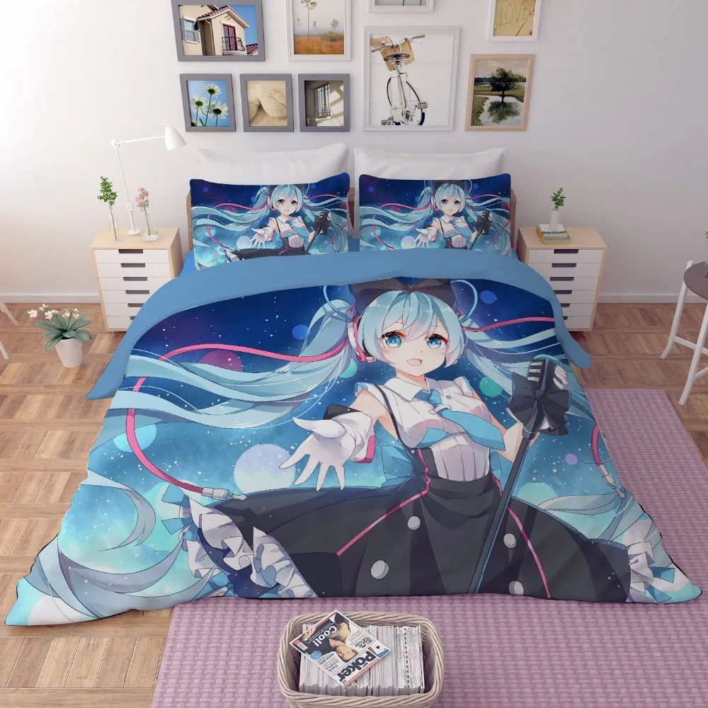 Комплект постельного белья Otaku из 2 наволочек и пододеяльника в японском
