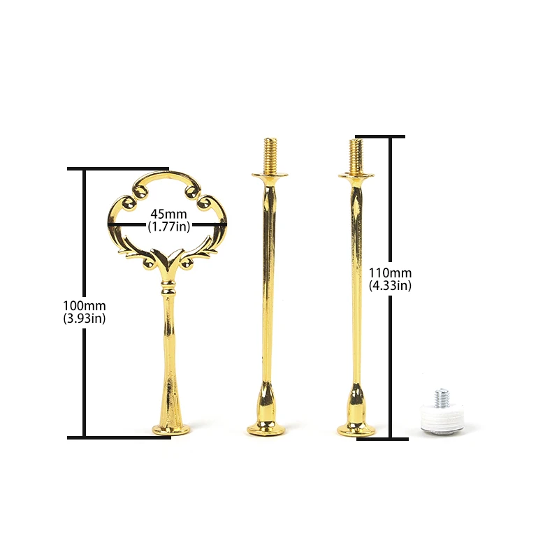 

Wholesale Silver Golden Metal Flower Shape Cake Stand Handle And Fittings