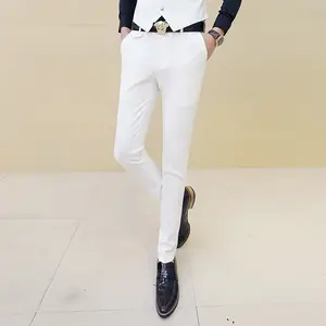 white skinny suit pants