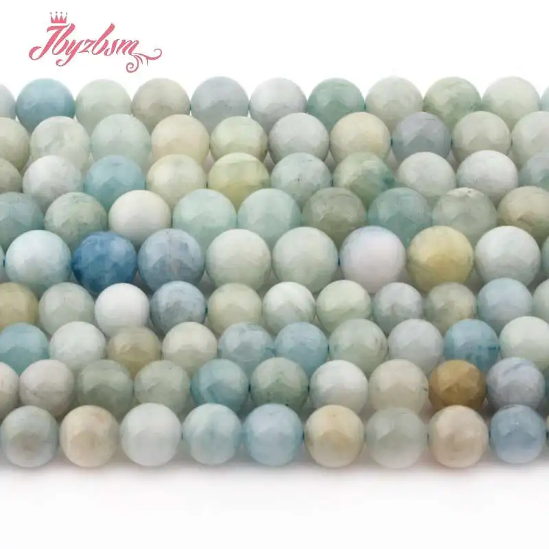 10mm Round Natural Multicolor Aquamarines Stone Beads For Bracelet Necklace DIY Jewelry Making Loose Strand 15