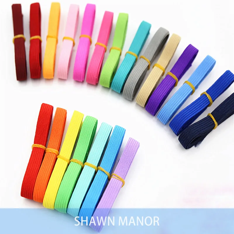 

Alipress 18Meters/lot Colored Elastic Ribbon 10mm DIY Elastic Webbing Band For Sewing Garment Accessories 15 Color 7-012