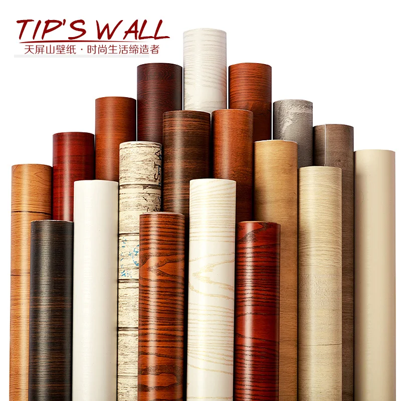 PVC self-adhesive waterproof and antifouling Kitchen Cabinets Shelf Wardrobe Door Stickers Wood Grain Pvc Vinyl wallpaper | Обустройство
