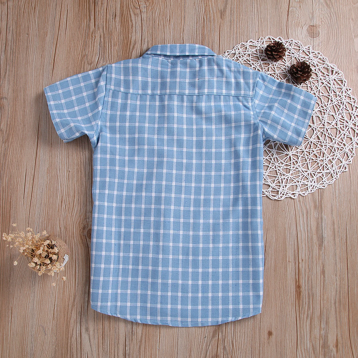 Клетчатые рубашки для мальчиков 4-10 лет, летние Синие Клетчатые детские блузки, одежда для мальчиков, хлопковые детские рубашки с карманами для мальчиков, топы